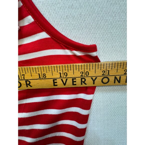 Liz Claiborne Womens Paint the Town Red Blouse Size XL Red Stripe Sleeveless NWT - Picture 7 of 8